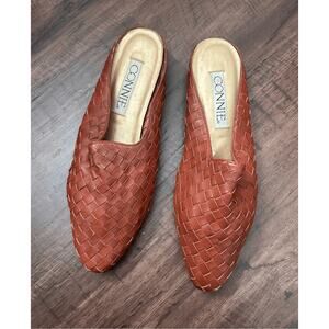 Connie Wicker Woven Slip-On Brown Shoes, Size 9